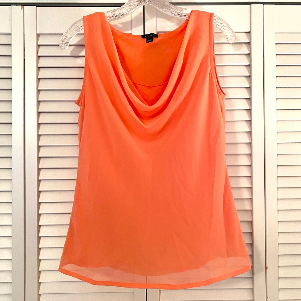 [Ann Taylor] Orange Cowl Neck Shell Tank
